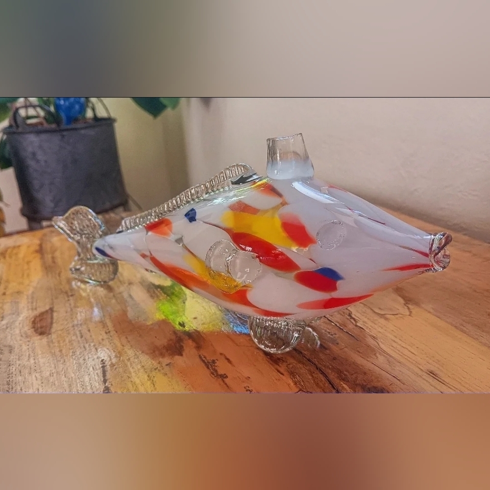 Blown Glass Fish Decanter